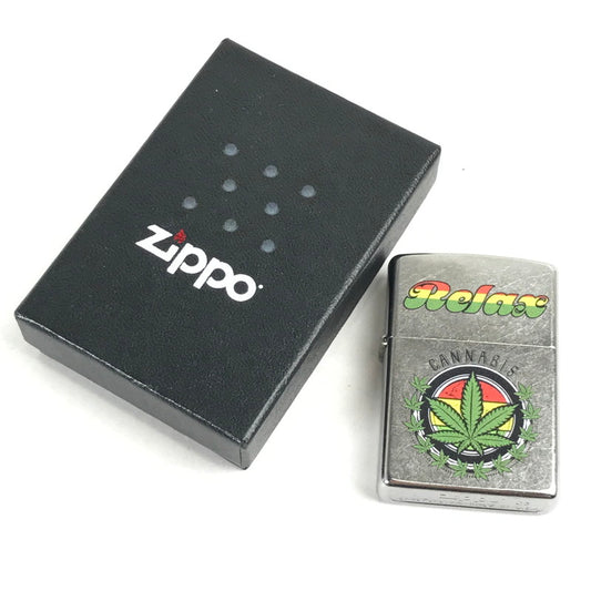 【現状渡し品】 ZIPPO オイルライター 喫煙具 23年製 箱付属 シルバー ガンジャ ライター 206-260206-io-02-fuz 万代Net店