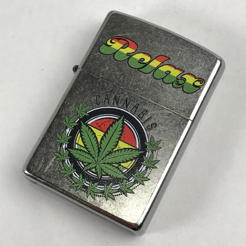 【現状渡し品】 ZIPPO オイルライター 喫煙具 23年製 箱付属 シルバー ガンジャ ライター 206-260206-io-02-fuz 万代Net店