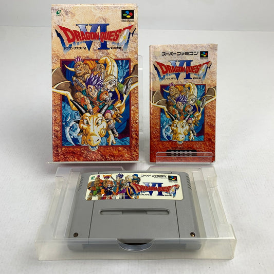 【中古品】 SFC ドラゴンクエストⅥ 幻の大地 ドラクエ スーパーファミコン スーファミ レトロゲーム ※ソフト汚れ・取説傷み・箱傷みあり 動作確認済 023-260731-io-07-fuzh 万代Net店