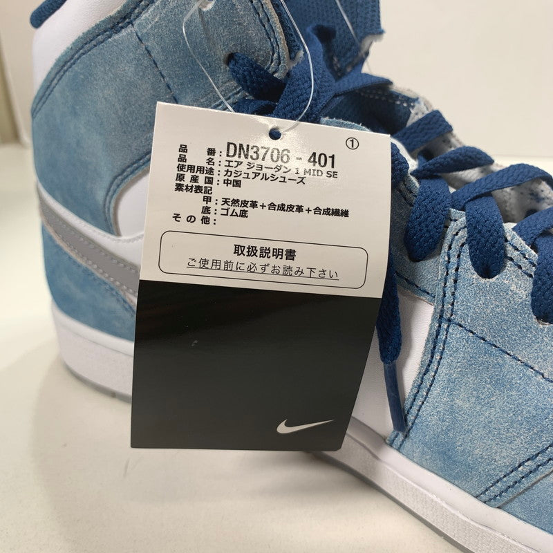 【中古美品】【メンズ】 NIKE NIKE ナイキ DN3706-401 AIR JORDAN 1 MID SE ”WHITE HYPER ROYAL RED" エアジョーダン 1 ホワイト ハイパー ロイヤル レッド スニーカー シューズ 靴 160-251030-mh-06-fuz サイズ：32 カラー：ホワイト ブルー 万代Net店