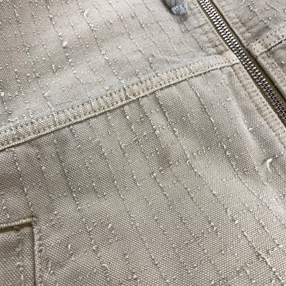 【中古品】【メンズ】 STUSSY ステューシー WORK JACKET CANVAS NEEDLE PUNCH ワーク ジャケット キャンバス ニードル パンチ ジャケット コート アウター 古着 142-251104-mh-06-fuz サイズ：M カラー：ベージュ 万代Net店
