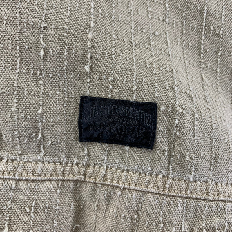 【中古品】【メンズ】 STUSSY ステューシー WORK JACKET CANVAS NEEDLE PUNCH ワーク ジャケット キャンバス ニードル パンチ ジャケット コート アウター 古着 142-251104-mh-06-fuz サイズ：M カラー：ベージュ 万代Net店