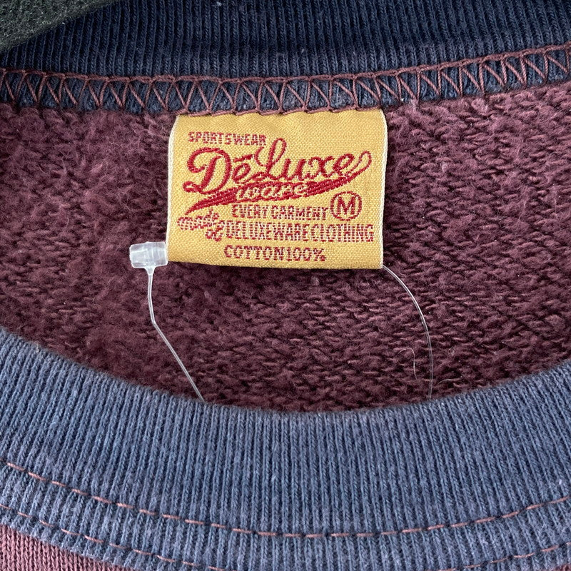 【中古品】【メンズ】 DELUXEWEAR デラックスウエア クルーネックスウェット メンズ Mサイズ ワインカラー 145-260129-mh-05-fuz 万代Net店