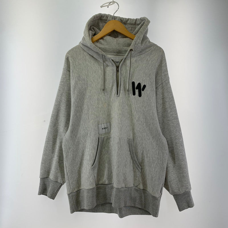 【中古品】【メンズ】 WTAPS OUTRIGGER HALF ZIP SWEAT ダブルタップス 142-251106-st-13-fuz サイズ：02 カラー：グレー 万代Net店