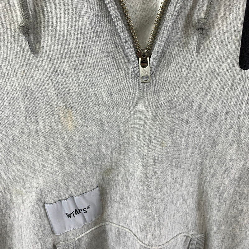 【中古品】【メンズ】 WTAPS OUTRIGGER HALF ZIP SWEAT ダブルタップス 142-251106-st-13-fuz サイズ：02 カラー：グレー 万代Net店