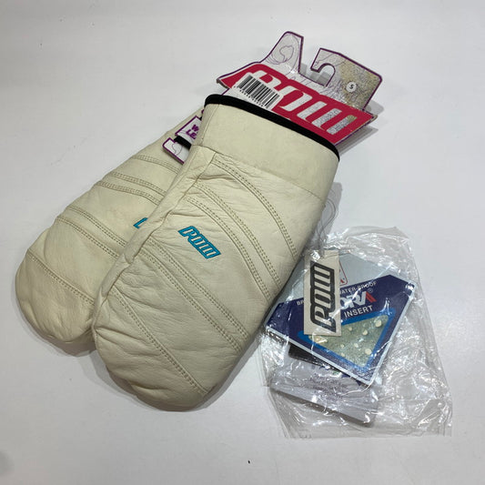 【中古品】【レディース】 POW GLOVES パウグローブ ミトングローブ リアルレザー グローブ カラー アイボリー Sサイズ 127-261022-ky-06-fuz 万代Net店