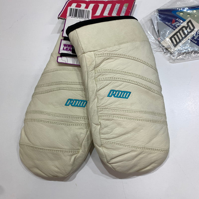 【中古品】【レディース】 POW GLOVES パウグローブ ミトングローブ リアルレザー グローブ カラー アイボリー Sサイズ 127-261022-ky-06-fuz 万代Net店