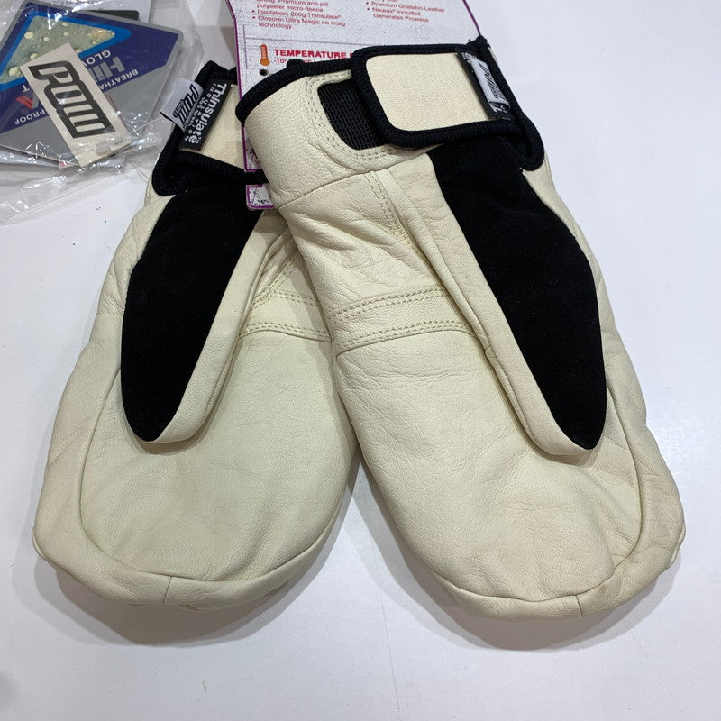 【中古品】【レディース】 POW GLOVES パウグローブ ミトングローブ リアルレザー グローブ カラー アイボリー Sサイズ 127-261022-ky-06-fuz 万代Net店