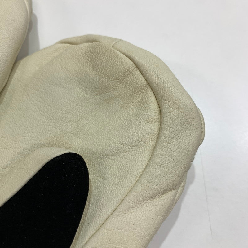 【中古品】【レディース】 POW GLOVES パウグローブ ミトングローブ リアルレザー グローブ カラー アイボリー Sサイズ 127-261022-ky-06-fuz 万代Net店
