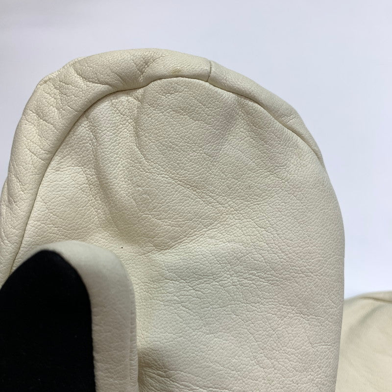 【中古品】【レディース】 POW GLOVES パウグローブ ミトングローブ リアルレザー グローブ カラー アイボリー Sサイズ 127-261022-ky-06-fuz 万代Net店