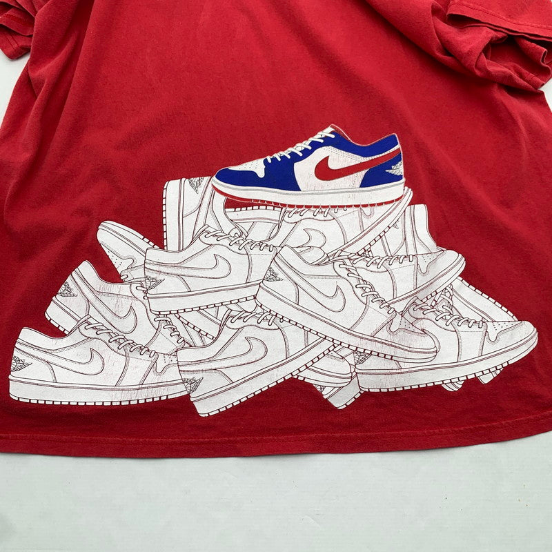 【中古品】【メンズ】 NIKE ナイキ JORDAN LOGO T-SHIRT ジョーダン ロゴ Tシャツ レッド SIZE：XL ※穴・プリントひび割れ・使用感あり。 148-260815-io-06-fuzh カラー：レッド 万代Net店