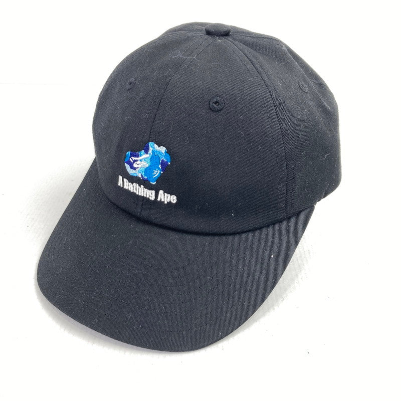 【中古品】【メンズ】 A BATHING APE APE ア・ベイシング・エイプ HEAD CAP BAPE ベイプ 刺繍 キャップ 帽子 185-260130-ky-03-fuz カラー：ブラック 万代Net店