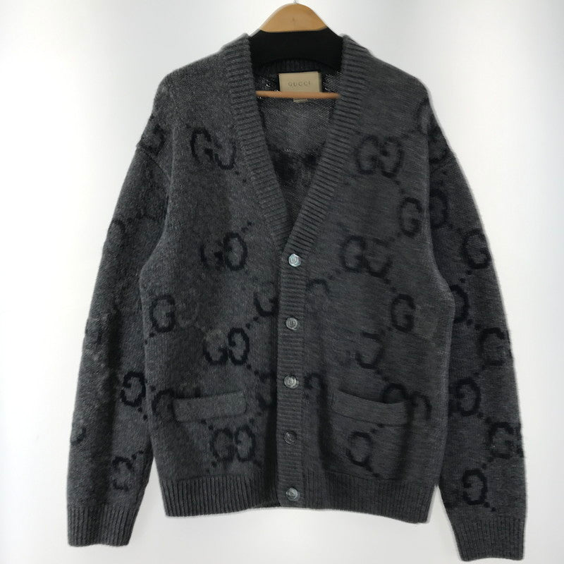【中古品】【メンズ】 GUCCI 770507 XKDSJ GG インターシャ ウールカーディガン グッチ 141-251127-st-12-fuz サイズ：L カラー：チャコール 万代Net店