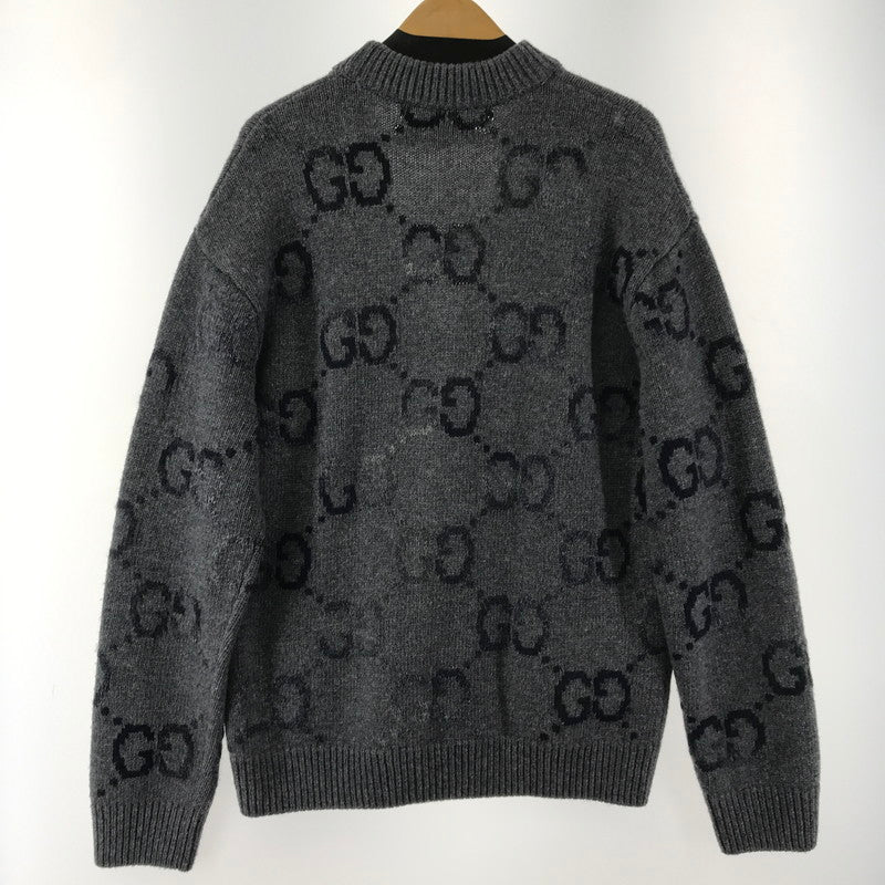 【中古品】【メンズ】 GUCCI 770507 XKDSJ GG インターシャ ウールカーディガン グッチ 141-251127-st-12-fuz サイズ：L カラー：チャコール 万代Net店
