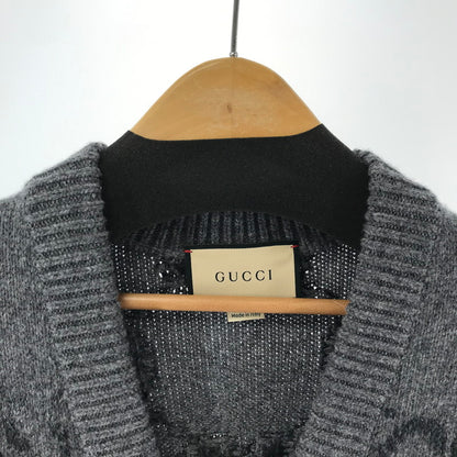 【中古品】【メンズ】 GUCCI 770507 XKDSJ GG インターシャ ウールカーディガン グッチ 141-251127-st-12-fuz サイズ：L カラー：チャコール 万代Net店