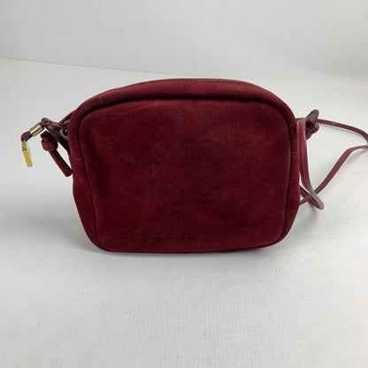 【中古品】【レディース】 LOEWE スエード ショルダーバッグ カバン ロエベ 180-251218-st-05-fuz カラー：ワイン 万代Net店