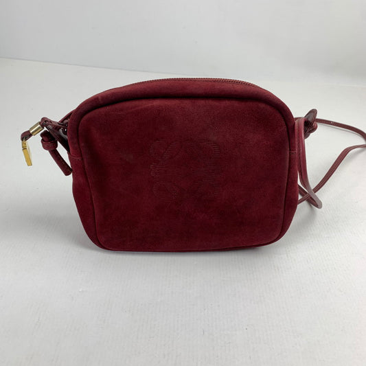【中古品】【レディース】 LOEWE スエード ショルダーバッグ カバン ロエベ 180-251218-st-05-fuz カラー：ワイン 万代Net店