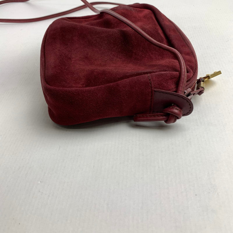 【中古品】【レディース】 LOEWE スエード ショルダーバッグ カバン ロエベ 180-251218-st-05-fuz カラー：ワイン 万代Net店