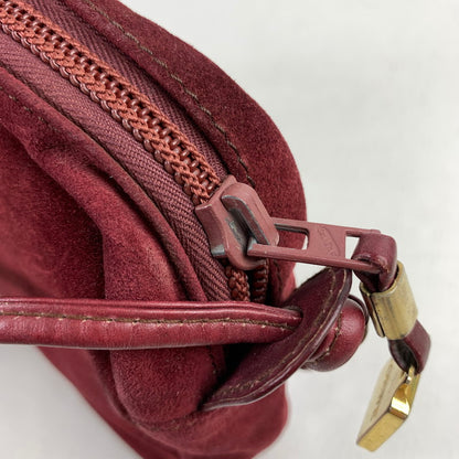 【中古品】【レディース】 LOEWE スエード ショルダーバッグ カバン ロエベ 180-251218-st-05-fuz カラー：ワイン 万代Net店