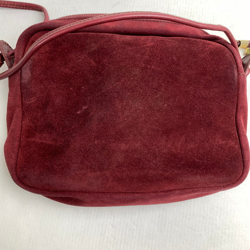 【中古品】【レディース】 LOEWE スエード ショルダーバッグ カバン ロエベ 180-251218-st-05-fuz カラー：ワイン 万代Net店
