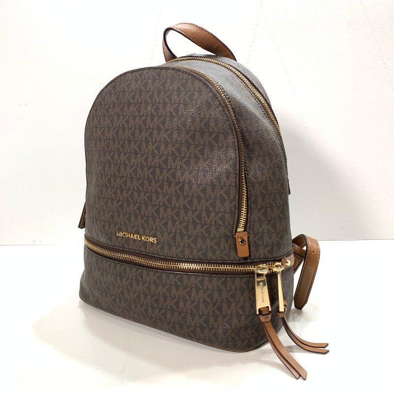 【中古品】【レディース】 MICHAEL KORS マイケルコース BACKPACK バックパック リュック RHEA ZIP リアジップ MD ミディアム 30S7GEZB1B 188-260123-ny-02-fuz カラー：ブラウン 万代Net店