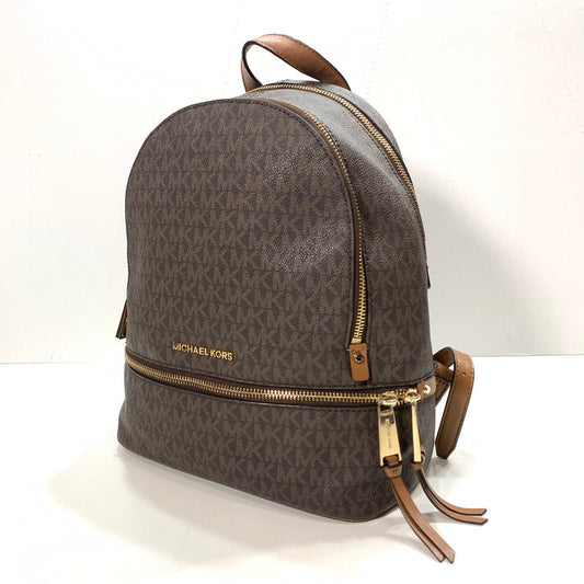 【中古品】【レディース】 MICHAEL KORS マイケルコース BACKPACK バックパック リュック RHEA ZIP リアジップ MD ミディアム 30S7GEZB1B 188-260123-ny-02-fuz カラー：ブラウン 万代Net店