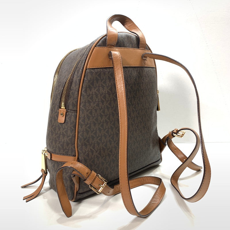 【中古品】【レディース】 MICHAEL KORS マイケルコース BACKPACK バックパック リュック RHEA ZIP リアジップ MD ミディアム 30S7GEZB1B 188-260123-ny-02-fuz カラー：ブラウン 万代Net店