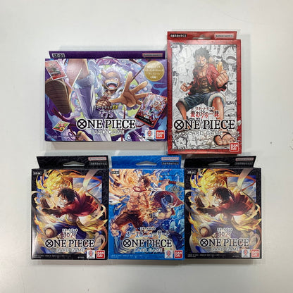 【中古美品】 未使用 未開封 ONE PIECE ワンピース カード ゲーム スタートデッキ ギア5 麦わらの一味 エース＆ニューゲート 3D2Y 5箱 セット まとめ 081-251201-mh-04-fuz 万代Net店