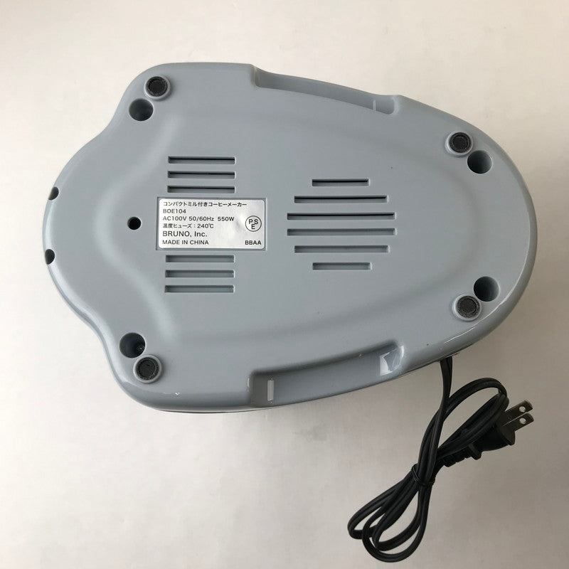 【現状渡し品】 BRUNO BOE104 コンパクトミル付きコーヒーメーカー 全自動 豆・粉どちらも対応 紙フィルター不要 098-251219-io-01-fuz 万代Net店