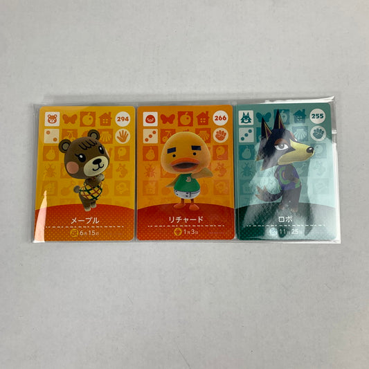 【中古美品】 どうぶつの森 amiiboカード No.294 メープル No.266 リチャード No.255 ロボ アミーボ 023-251129-io-05-fuz 万代Net店