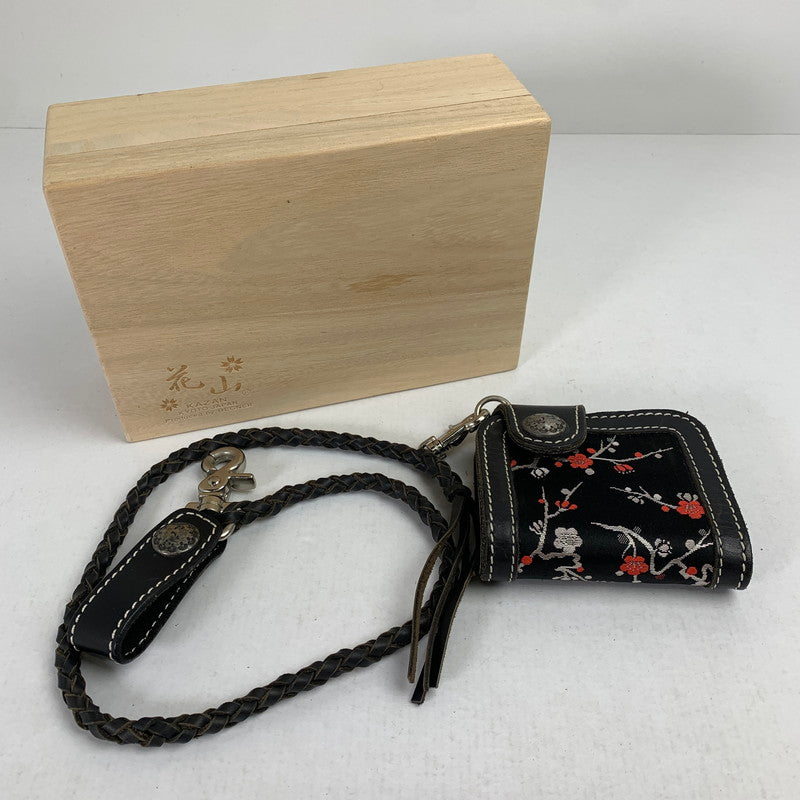 【中古品】【レディース】 花山 KAZAN 2つ折り財布 BLACK 財布 サイフ ※使用感あり 200-260917-io-01-fuzh カラー：ブラック 万代Net店