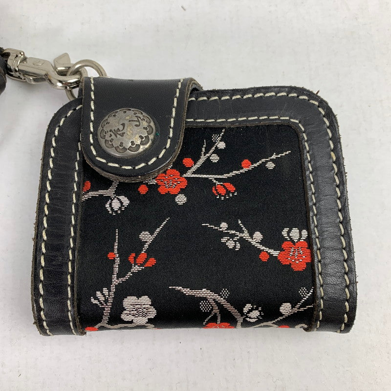 【中古品】【レディース】 花山 KAZAN 2つ折り財布 BLACK 財布 サイフ ※使用感あり 200-260917-io-01-fuzh カラー：ブラック 万代Net店