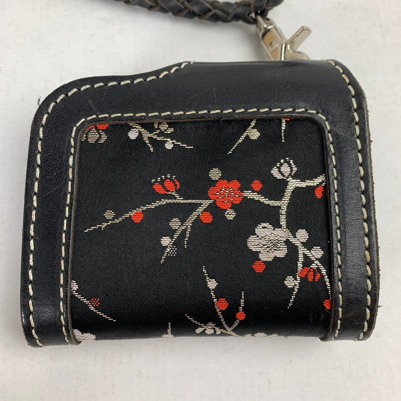 【中古品】【レディース】 花山 KAZAN 2つ折り財布 BLACK 財布 サイフ ※使用感あり 200-260917-io-01-fuzh カラー：ブラック 万代Net店