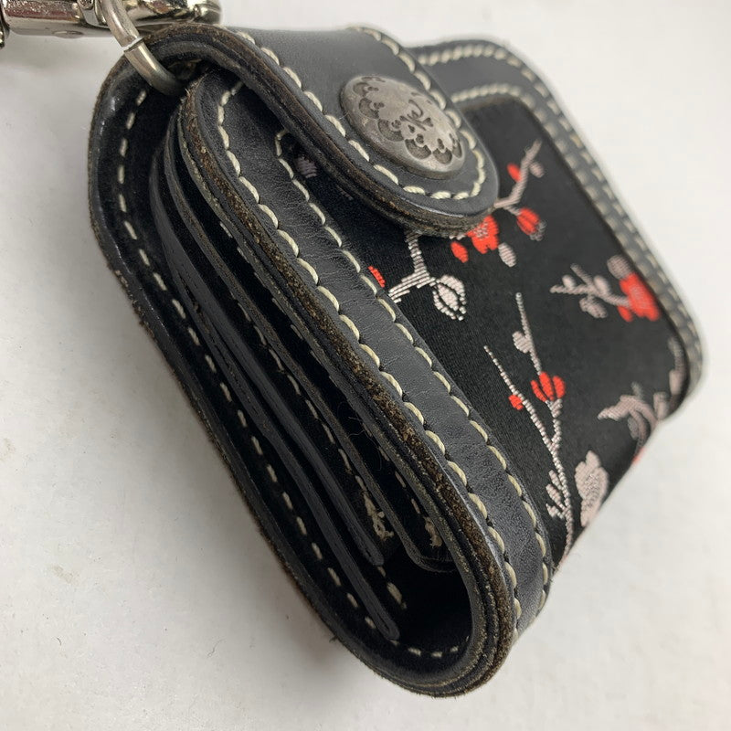 【中古品】【レディース】 花山 KAZAN 2つ折り財布 BLACK 財布 サイフ ※使用感あり 200-260917-io-01-fuzh カラー：ブラック 万代Net店