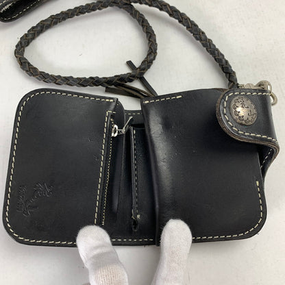 【中古品】【レディース】 花山 KAZAN 2つ折り財布 BLACK 財布 サイフ ※使用感あり 200-260917-io-01-fuzh カラー：ブラック 万代Net店