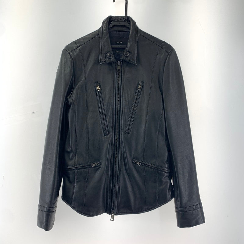 【中古品】【メンズ】 AKM エイケイエム RB104 F-ARMY ラム レザー 羊革 ジャケット アウター コート 古着 140-251203-mh-01-fuz サイズ：L カラー：ブラック 万代Net店
