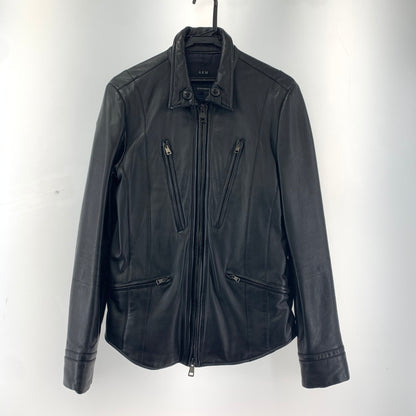 【中古品】【メンズ】 AKM エイケイエム RB104 F-ARMY ラム レザー 羊革 ジャケット アウター コート 古着 140-251203-mh-01-fuz サイズ：L カラー：ブラック 万代Net店