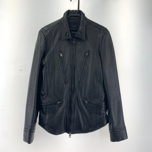 【中古品】【メンズ】 AKM エイケイエム RB104 F-ARMY ラム レザー 羊革 ジャケット アウター コート 古着 140-251203-mh-01-fuz サイズ：L カラー：ブラック 万代Net店