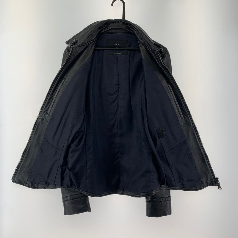 【中古品】【メンズ】 AKM エイケイエム RB104 F-ARMY ラム レザー 羊革 ジャケット アウター コート 古着 140-251203-mh-01-fuz サイズ：L カラー：ブラック 万代Net店