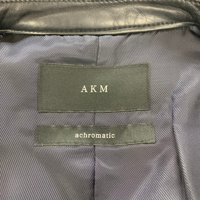 【中古品】【メンズ】 AKM エイケイエム RB104 F-ARMY ラム レザー 羊革 ジャケット アウター コート 古着 140-251203-mh-01-fuz サイズ：L カラー：ブラック 万代Net店