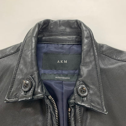 【中古品】【メンズ】 AKM エイケイエム RB104 F-ARMY ラム レザー 羊革 ジャケット アウター コート 古着 140-251203-mh-01-fuz サイズ：L カラー：ブラック 万代Net店