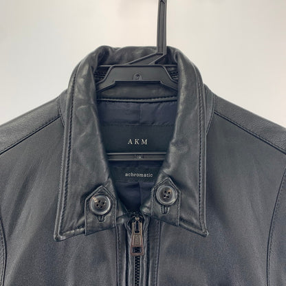 【中古品】【メンズ】 AKM エイケイエム RB104 F-ARMY ラム レザー 羊革 ジャケット アウター コート 古着 140-251203-mh-01-fuz サイズ：L カラー：ブラック 万代Net店