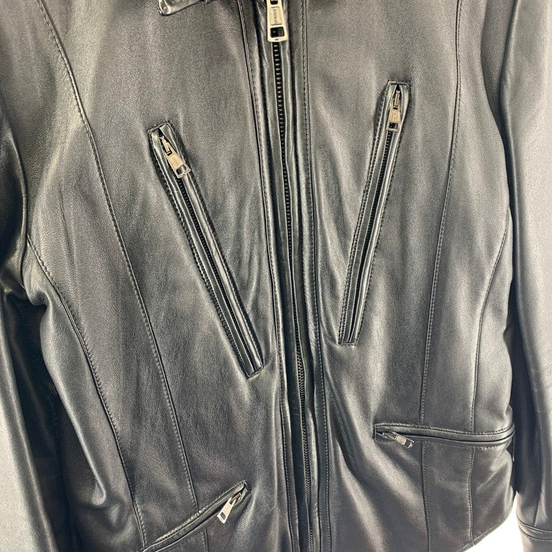 【中古品】【メンズ】 AKM エイケイエム RB104 F-ARMY ラム レザー 羊革 ジャケット アウター コート 古着 140-251203-mh-01-fuz サイズ：L カラー：ブラック 万代Net店