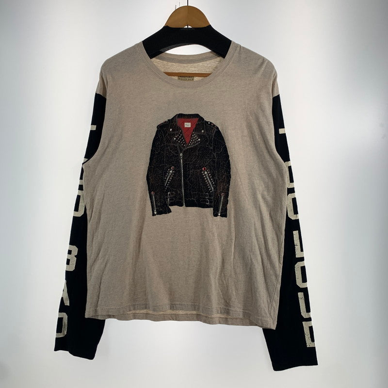 【中古品】【メンズ】 KAPITAL キャピタル K1809LC046 18SS ライダース プリント 長袖 Tシャツ トップス 古着 145-260608-mh-03-fuzh サイズ：4 カラー：ベージュ 万代Net店
