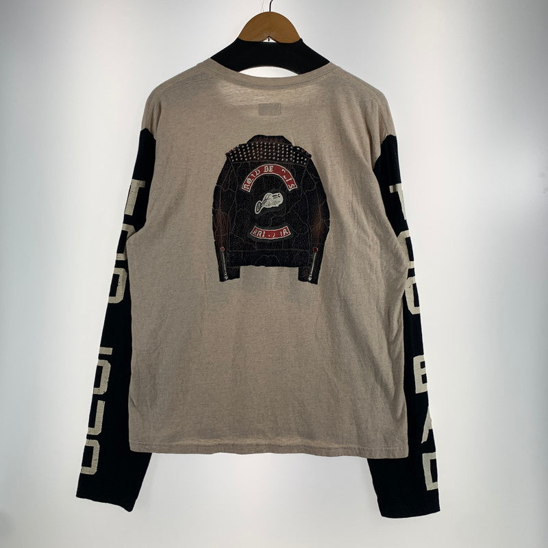 【中古品】【メンズ】 KAPITAL キャピタル K1809LC046 18SS ライダース プリント 長袖 Tシャツ トップス 古着 145-260608-mh-03-fuzh サイズ：4 カラー：ベージュ 万代Net店