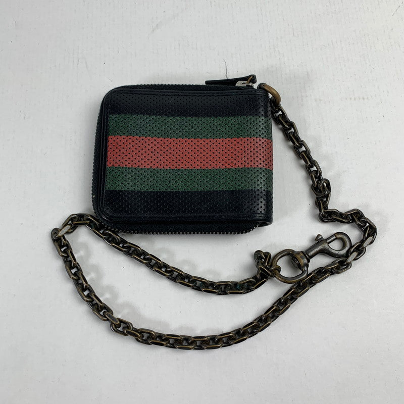 【中古品】【メンズ】 GUCCI 353347 ウェビングライン ウォレットチェーン付き 財布 グッチ 181-251204-st-06-fuz カラー：ブラック 万代Net店