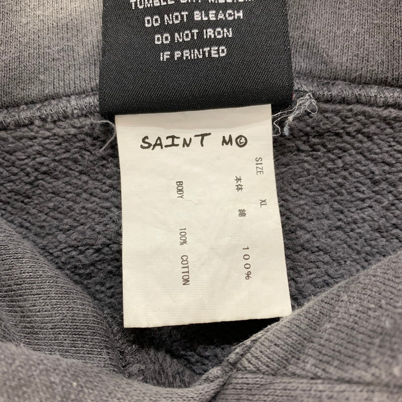 【中古品】【メンズ】 SAINT MICHAEL セントマイケル SM-A22-0000-080 BONE HOODIE ボーン プリント プルオーバー パーカー トップス 古着 140-251203-mh-08-fuz サイズ：XL カラー：グレー 万代Net店
