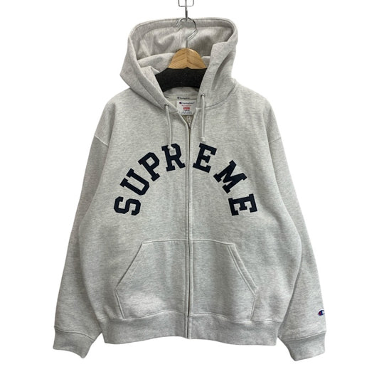 【中古品】【メンズ】 Supreme シュプリーム CHAMPION ZIP UP HOODED SWEATSHIRT チャンピオン パーカー ブランド 古着 149-251206-gm-31-fuz サイズ：XL カラー：グレー 万代Net店