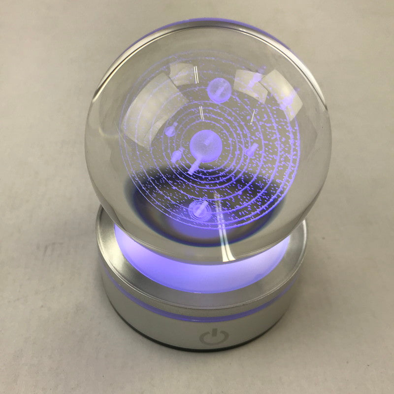 【中古美品】 Merry Nine photography Crystal Ball クリスタルボール 太陽系 水晶玉 宇宙 照明 101-251215-mh-20-fuz 万代Net店
