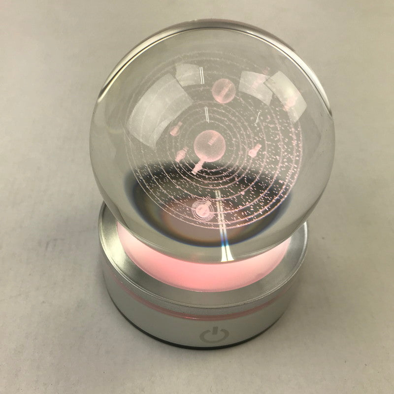 【中古美品】 Merry Nine photography Crystal Ball クリスタルボール 太陽系 水晶玉 宇宙 照明 101-251215-mh-20-fuz 万代Net店